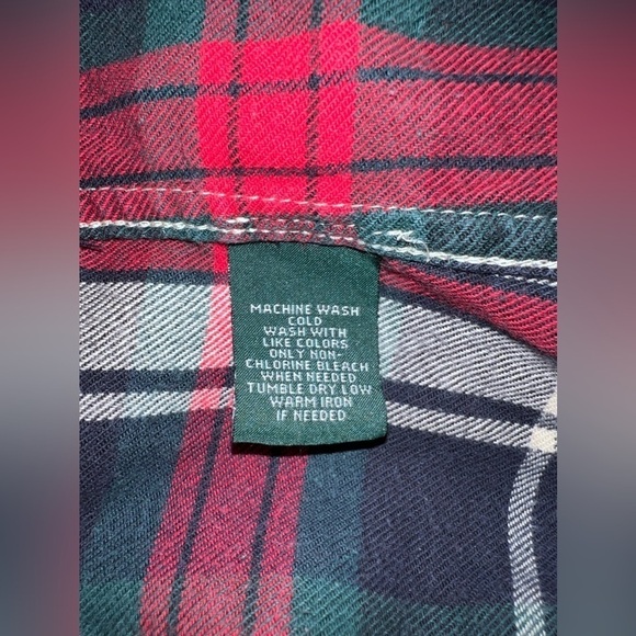 LAUREN JEANS COMPANY Ralph Lauren Plaid Long Rolltab Sleeve Button Shirt Sz PM - Picture 7 of 7